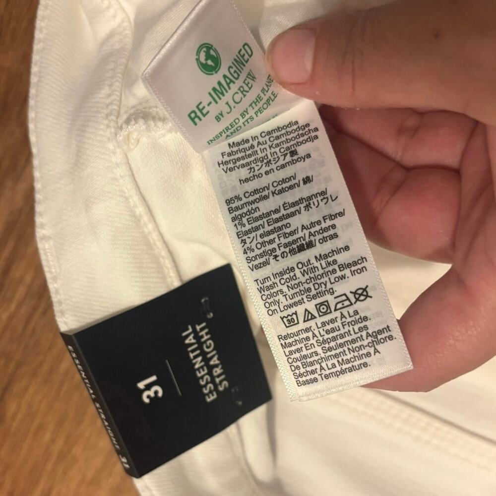 NWT J.Crew Essential straight white jean in all-day stretch Size 31 - Picture 6 of 8